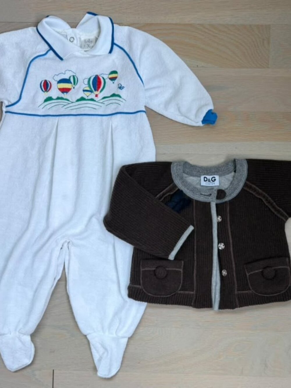 Authentic Baby 9-12M Dolce & Gabbana (D&G) Junior Wool Cardigan & Dior Onesie
